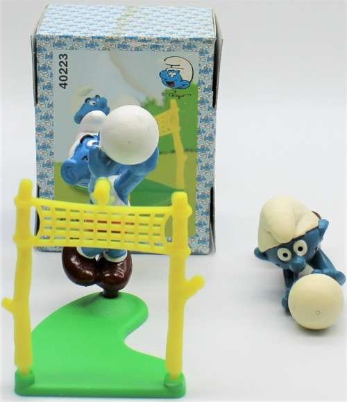 40223 - 2x Volleyball SuperSmurfs - Hand-Painted Originals - One New