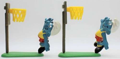 40512 - SuperSmurf - 2x Basketball Smurfs - Hand-Painted Originals