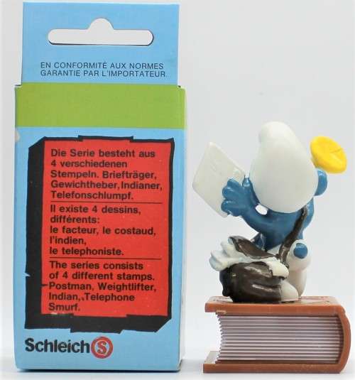54401 - SCARCE! Postman Smurf Ink Stamp and Pad - Boxed