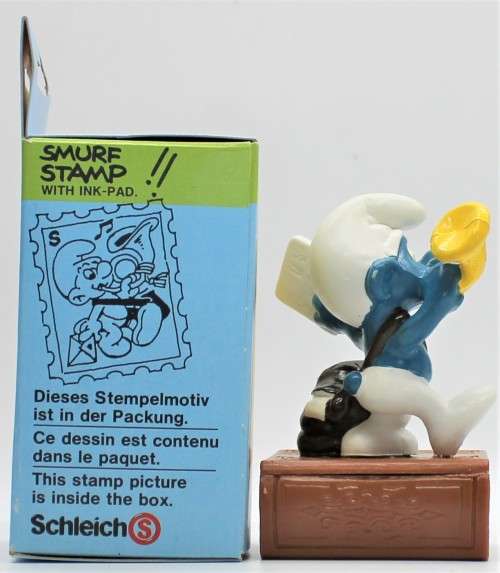 54401 - SCARCE! Postman Smurf Ink Stamp and Pad - Boxed