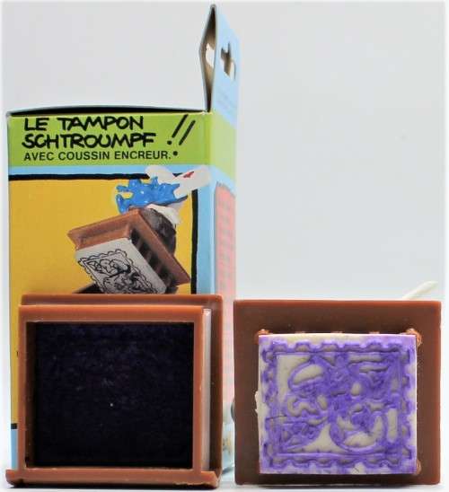 54401 - SCARCE! Postman Smurf Ink Stamp and Pad - Boxed
