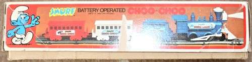 Vintage 1981 - Smurf Durham Locomotive Train Set - Battery Operated - Licensed