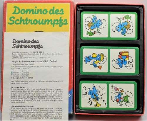 Smurf - Vintage 1983 Scarce Smurf Domino Set - Complete in Box
