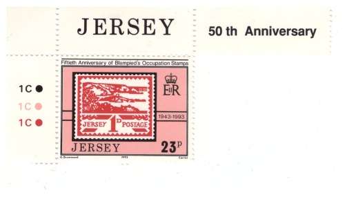 1990 - Royal Mail Booklet with 10x 20p MNH Greeting Stamps plus 1993 Jersey 23p Control Block Stamp