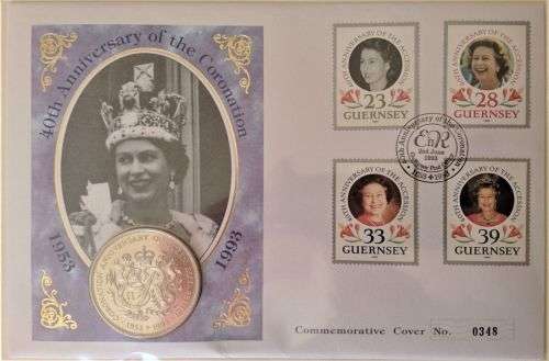 2x 1993 Albums - Queen Elizabeth II`s 40th Coronation Anniversary - 5x Coin FDC`s Included,Stamps...