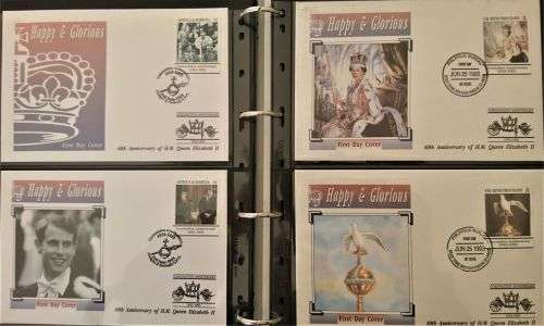 2x 1993 Albums - Queen Elizabeth II`s 40th Coronation Anniversary - 5x Coin FDC`s Included,Stamps...