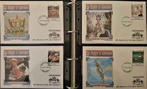 2x 1993 Albums - Queen Elizabeth II`s 40th Coronation Anniversary - 5x Coin FDC`s Included,Stamps...