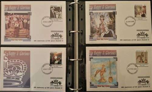 2x 1993 Albums - Queen Elizabeth II`s 40th Coronation Anniversary - 5x Coin FDC`s Included,Stamps...