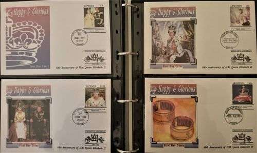 2x 1993 Albums - Queen Elizabeth II`s 40th Coronation Anniversary - 5x Coin FDC`s Included,Stamps...