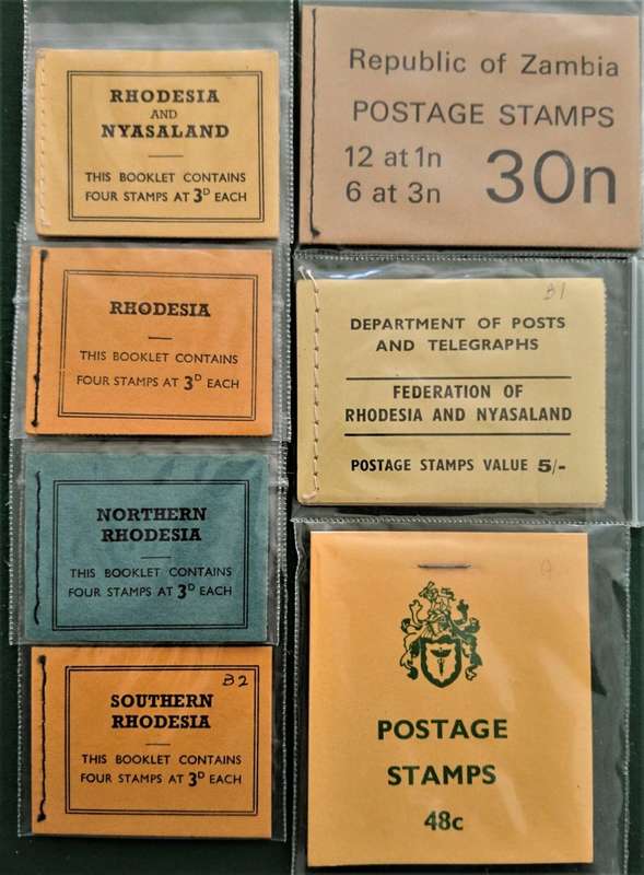 7x Stamp Booklets - 1955-1968 - Rhodesias - North, South,Nyasaland - Zambia