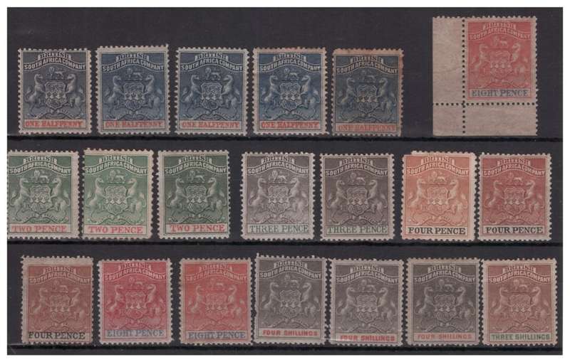 BSAC - 1892-94 20x British South Africa Company Stamps - High Value!