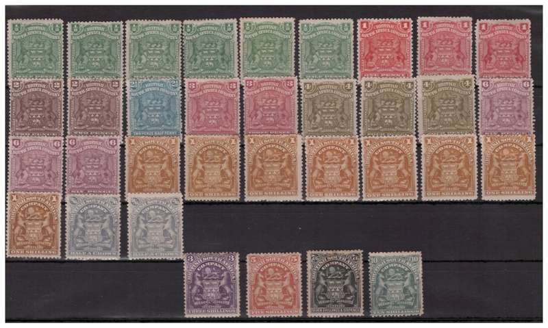 BSAC - 1898-1910 - 34x 1/2d to 10 Shilling Stamps - Very Nice Selection!