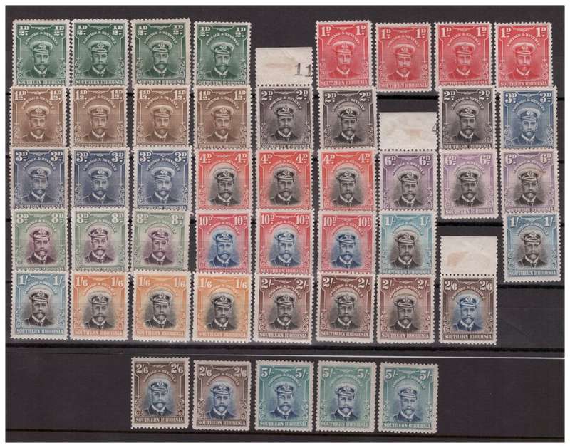 Southern Rhodesia - 1924-1929 GREAT Selection of "Admirals" - HIGH VALUE! - Unused