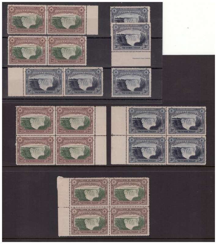 Southern Rhodesia - 1932-41 - Victoria Falls Sets, Pairs & Blocks - Unused