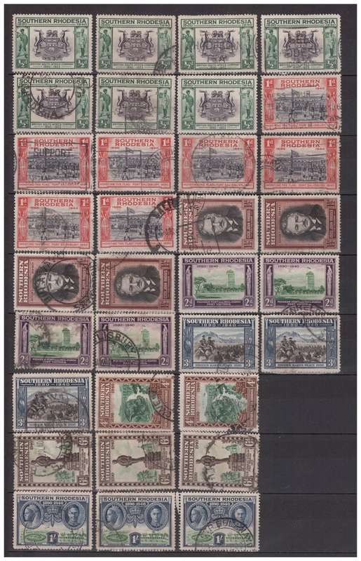 Southern Rhodesia & Rhodesia & Nyasaland Mixed Lot to 1 Pound - Mostly Used
