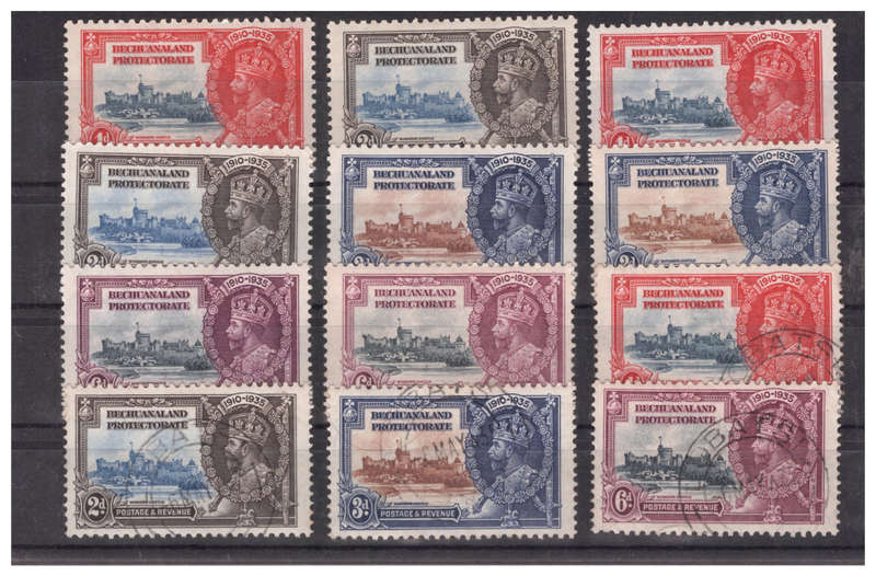 Bechuanaland Protectorate - 3x 1935 Silver Jubilee Sets - 2x Unused & 1x Used Set