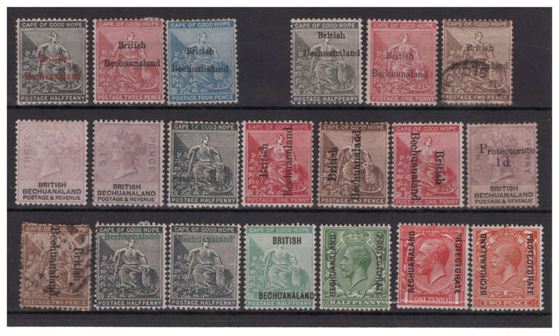 Bechuanaland Protectorate - 20x 1888-1900's Overprint Stamps incl. Cape of Good Hope