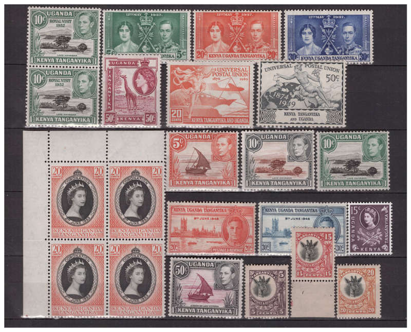 KUT - Kenya, Uganda & Tanganyika 1935-53 Selection Mint & Used