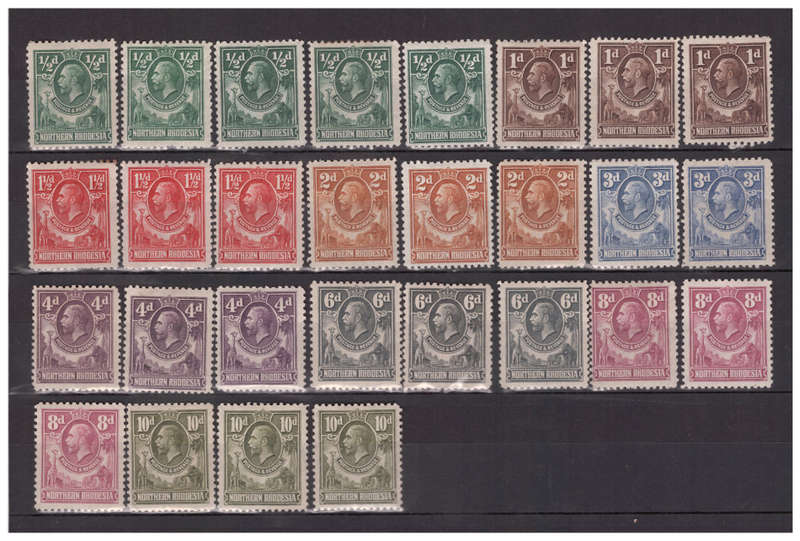 Northern Rhodesia - 1925-29 George V Definitives to 5' - Good Value! - Mostly Unused