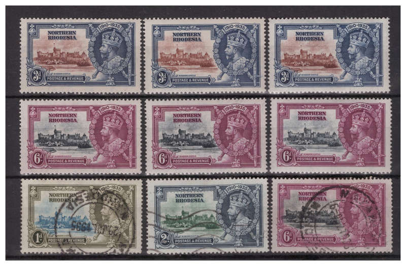 Northern Rhodesia - 1935 Jubilee & 1937 Coronation Sets - Singles & Blocks - Mint & Used