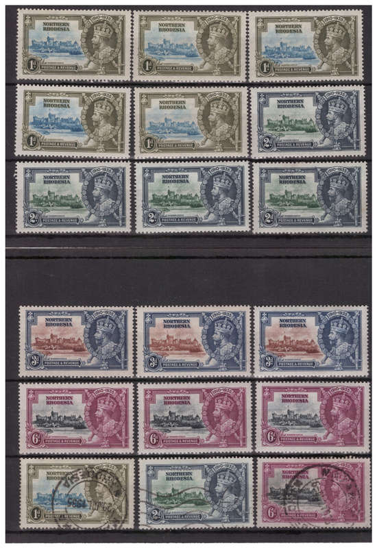 Northern Rhodesia - 1935 Jubilee & 1937 Coronation Sets - Singles & Blocks - Mint & Used