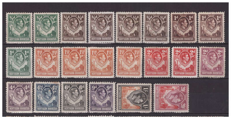 Northern Rhodesia - Complete 1938-52 KG VI Definitive Set to 20' + LOTS Extra - HIGH VALUE!