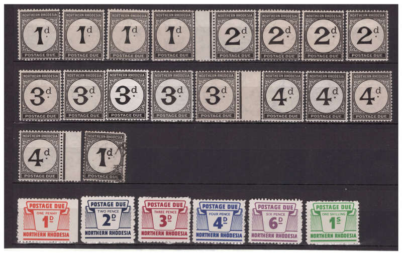 Northern Rhodesia - 4x MLH 1929-52 Postage Due Sets & 1x 1963 MLH Set - Good Value