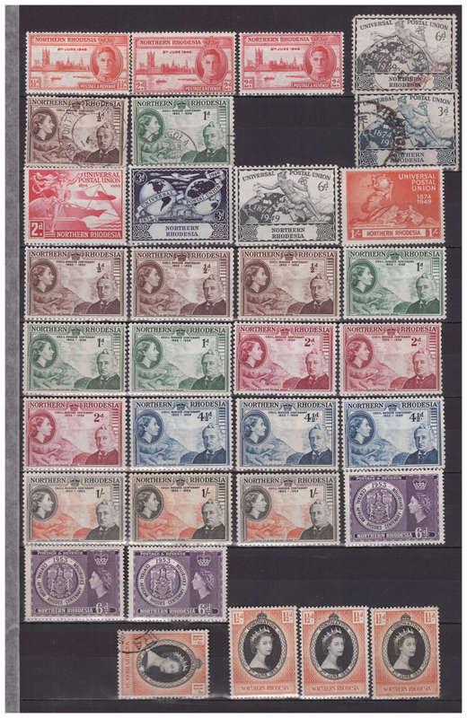 Northern Rhodesia - 1946-1953 Unused Stamp Sets + Extras