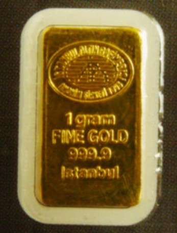 NB! - 5 x 1 Gram 999.9 24K Pure Gold Bullion Bar Ingots With Certificates