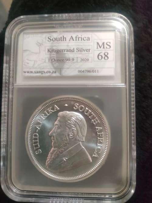 2020 1OZ Silver Krugerrand. SANGS graded MS 68