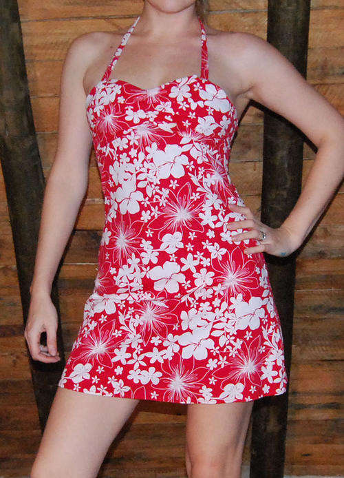Cotton blend stretch sexy summer dress-top - Small-Med