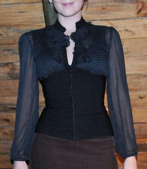 Fashionable feminine corset-blouse, size 32