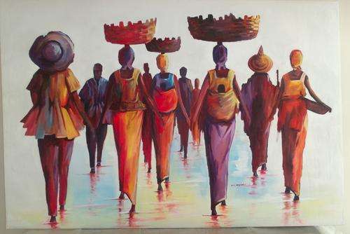 HUGE Original painting by Ghanaian artist W.K Adzraku 150cm x 100cm