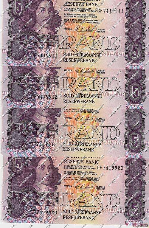 10 x CL Stals R5 notes - UNC - and in sequence!!!