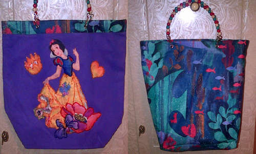 STUNNING Beaded Snow White Reversable bag + a "barbie lookalike" doll