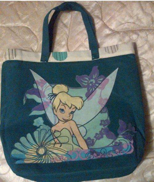 Reversable TINKERBEL Tote bag. Free Tinkerbell goodies with bag!!