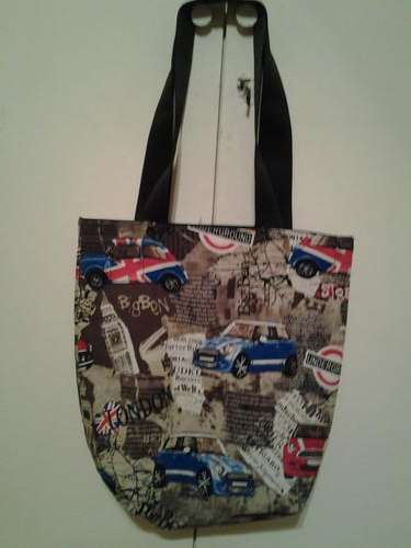 STUNNING MINI COOPER TOTE BAG. FULLY LINED. one of a kind!!!!