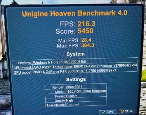 Computer graphics Card NVIDIA ASUS RTX 3080 10GB