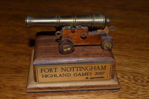 Small brass cannon for the Fort Nottingham Highland Games 2007