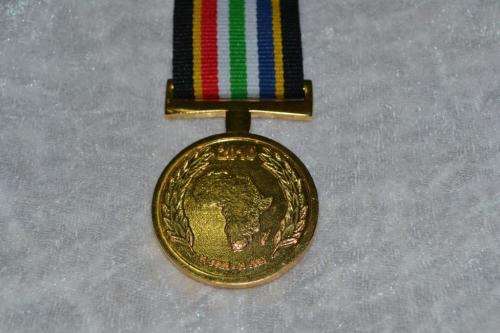 Full Size SAPS Soccer World Cup medal.