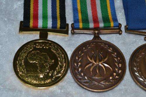 Full Size SAPS medal group of 4 to W/O J.F. Els. With issue boxes.