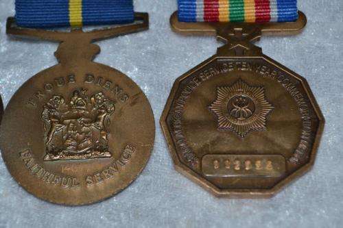 Full Size SAPS medal group of 4 to W/O J.F. Els. With issue boxes.