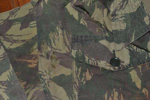 South African Bush War camo jacket Portuguese m1963 "vertical lizard" pattern camouflage. ANC