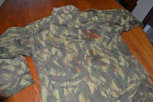 South African Bush War camo jacket Portuguese m1963 "vertical lizard" pattern camouflage. ANC