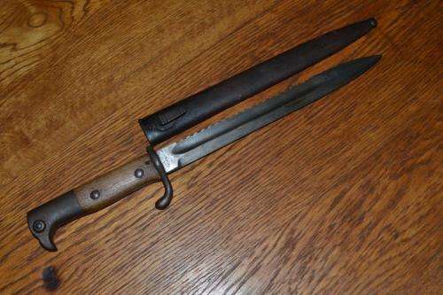 German KS98 Sawback Bayonet with Scabbard.
