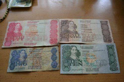 South African Bank notes.