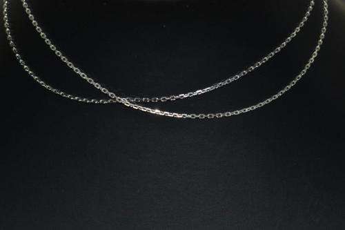 Sterling Silver Anchor pattern Necklace. 70 Cm long with a thickness Gauge of 50.