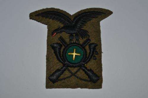 Italian WWII Officers Alpini cloth Cap Badge with Divisional crest.
