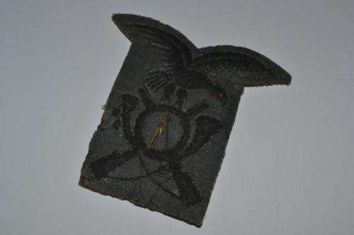Italian WWII Officers Alpini cloth Cap Badge with Divisional crest.