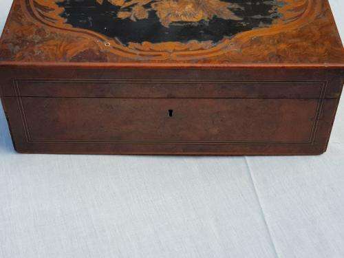 Beautiful Writing slope with Original ink bottles. Needs some work to outside.